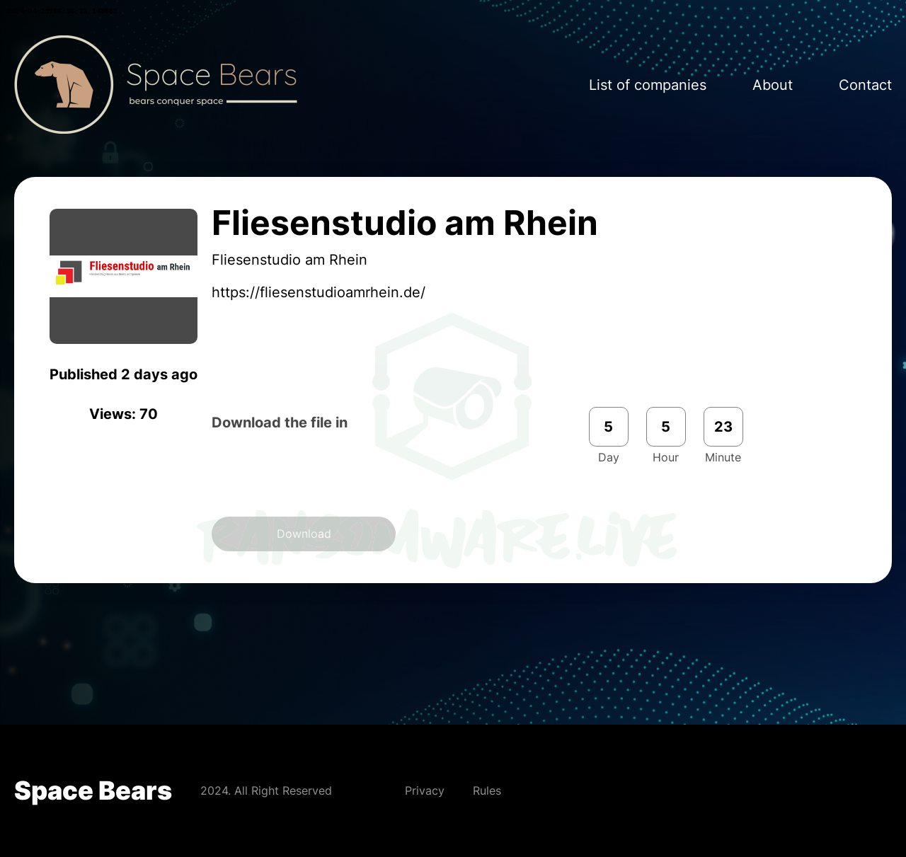 🏴‍☠️ Spacebears has just published a new victim : Fliesenstudio am Rhein